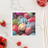 チェッ飾ク・イースター・エッグ、ハッピーイースター スタンダードカクテルナプキン (インサイチュ)