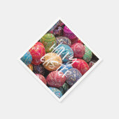 チェッ飾ク・イースター・エッグ、ハッピーイースター スタンダードカクテルナプキン (角)