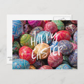 チェッ飾ク・イースター・エッグ、ハッピーイースター ポストカード (正面/裏面)