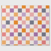 チェッ鮮やかカーボードパターン ラッピングペーパー (フラット)