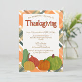 チェナスペインの・デ・サンクスギビング・オレンジオータムプレイド 招待状 (スタンド正面)