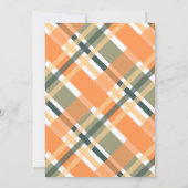 チェナスペインの・デ・サンクスギビング・オレンジオータムプレイド 招待状 (裏面)