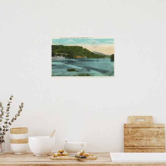 チェナンゴ川とダムの景色 ポスター (キッチン)