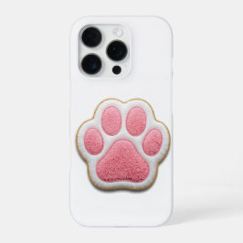 チェニール刺繍ハートの足形ペットマムスマホケース iPhone 16 PROケース