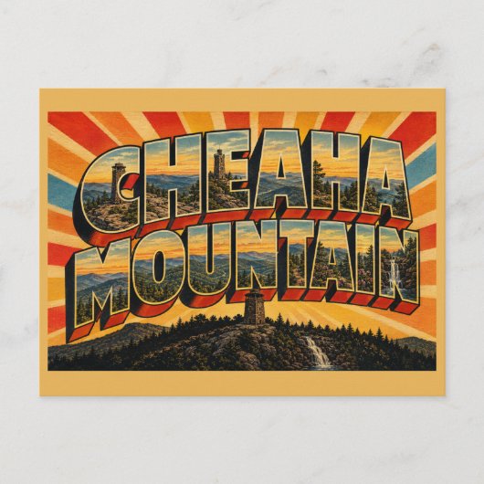 チェハー山 アラバマ州 アパラチアの森 ヴィンテージ ポストカード (正面)