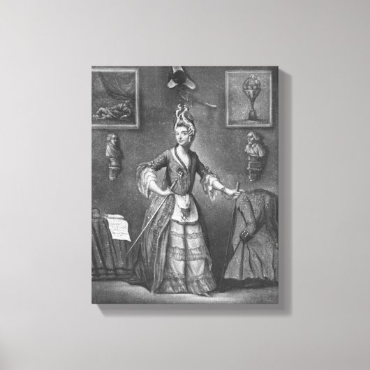 チェバリエ・ディオンは女性の格好をした キャンバスプリント (正面)