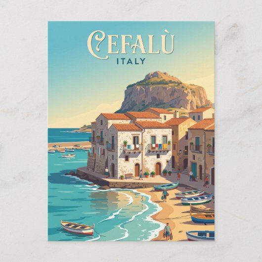 チェファルー港 イタリア ポストカード (正面)