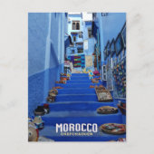 チェフチャウエンザモロッコブルーシティグリーティング ポストカード (正面)