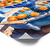 チェフチャウエンモロッコオレンジ色の噴水の色 ポスター (角)