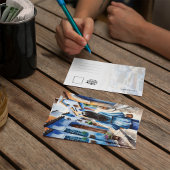 チェフチャウエンモロッコ水彩絵葉書 招待状