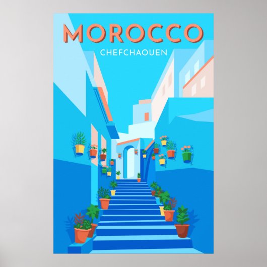 チェフモダンァウエンモロッコ旅行ポスター ポスター (正面)