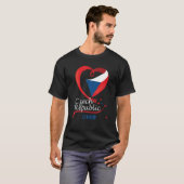 チェブチェコハート国旗Lion Coat Of Arm Em Tシャツ (正面フル)