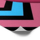 チェブロンのポスターにメガネをかけたキュートなピンクのフクロウ ポスター (角)