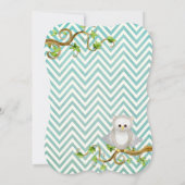 チェブロンの縞模様のフクロウの男の子の赤ちゃんのシャワー 招待状 (裏面)