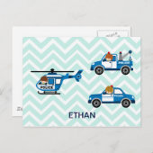 チェブロンの警察トラック ヘリコプター 車両 ポストカード (正面/裏面)