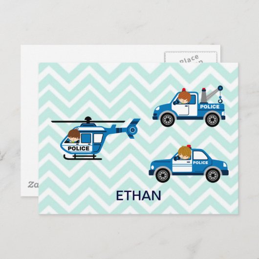 チェブロンの警察トラック ヘリコプター 車両 ポストカード (正面/裏面)