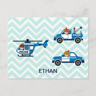 チェブロンの警察トラック ヘリコプター 車両 ポストカード