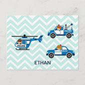 チェブロンの警察トラック ヘリコプター 車両 ポストカード (正面)