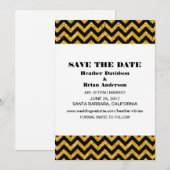 チェブロングリッターのSave the Date招待状（イエロー） 招待状 (正面/裏面)