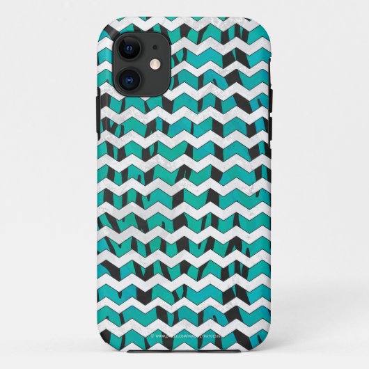 チェブロンタガー ブラック&ターコイズプリント Case-Mate iPhoneケース (裏面)