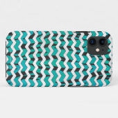 チェブロンタガー ブラック&ターコイズプリント Case-Mate iPhoneケース (裏面(横))