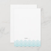チェブロンフォルダブルプレースカード - アクア 招待状 (正面/裏面)