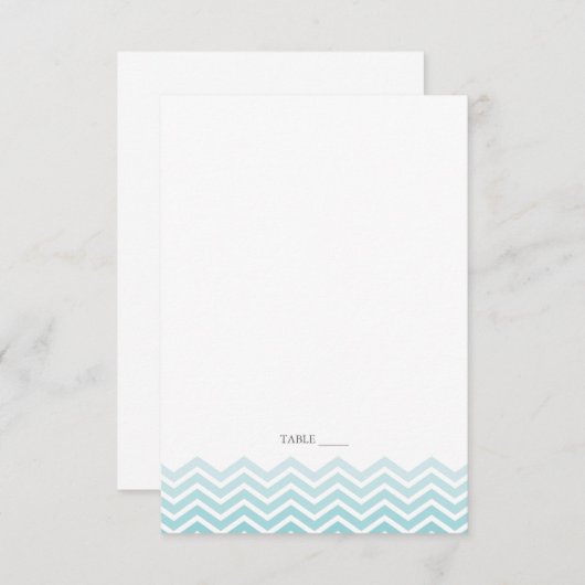 チェブロンフォルダブルプレースカード - アクア 招待状 (正面/裏面)