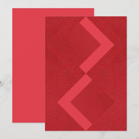 チェブロンレッドボールド招待状 - カスタマイズ可能 セーブザデート (正面/裏面)