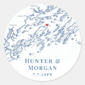 チェベハーアイランドメーンマップ結婚式の引き出物 ラウンドシール (正面)