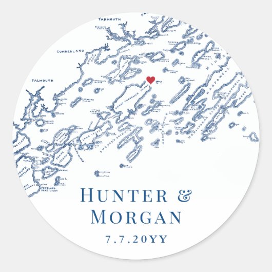 チェベハーアイランドメーンマップ結婚式の引き出物 ラウンドシール (正面)