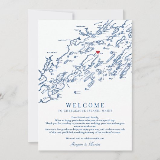 チェベハーギアイランドメ結婚インのウェルカムの日程 サンキューカード (正面)