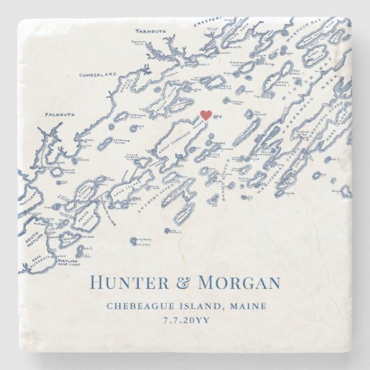 チェベハーグ島メイン目的地の結婚式のお願い ストーンコースター (正面)