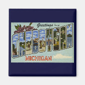 チェボイガン・ミシガンからの挨拶! マグネット (正面)