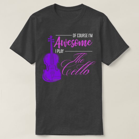 チェリおもしろいスト引用文音楽チェロ Tシャツ (デザイン正面)