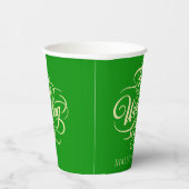 チェリエレガントーと森の緑の色結婚の 紙コップ (右)