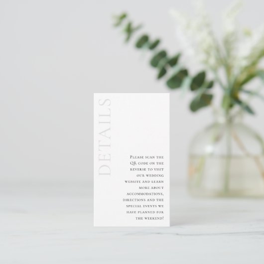 チェリエレガントーズシンプルQRコードの結婚詳細 エンクロージャーカード (スタンド正面)