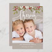 チェリッシュクリスマスホリデー2枚のフォトカード シーズンカード (正面/裏面)