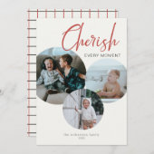 チェリッシュフォームフォトレッドアイボリーホリデーカード シーズンカード (正面/裏面)