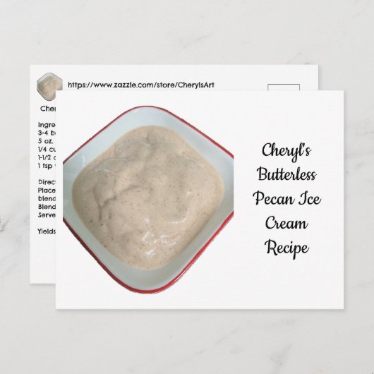 チェリルズバターレスペカンアイスクリームレシピ ポストカード (正面/裏面)