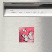 チェリル・ダニエルスの「グリッター蝶」(ピンク) マグネット (インサイチュ (食洗機))