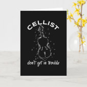 チェリンチェロセリストミュージシャン文字列楽器 カード (黄色い花)