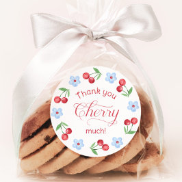 チェリーありがとう ブルーベイビーシャワー ラウンドシール
