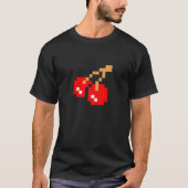 チェリーさくらんぼピクセル8ビットアーケードゲームマッチングC Tシャツ (正面)
