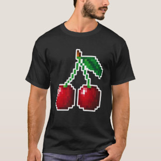 チェリーのピクセルアート 80年代 ビデオゲーム コスチューム クリスマス Tシャツ