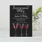 チェリーの入ったマティーニグラスの赤いカクテル 招待状 (スタンド正面)