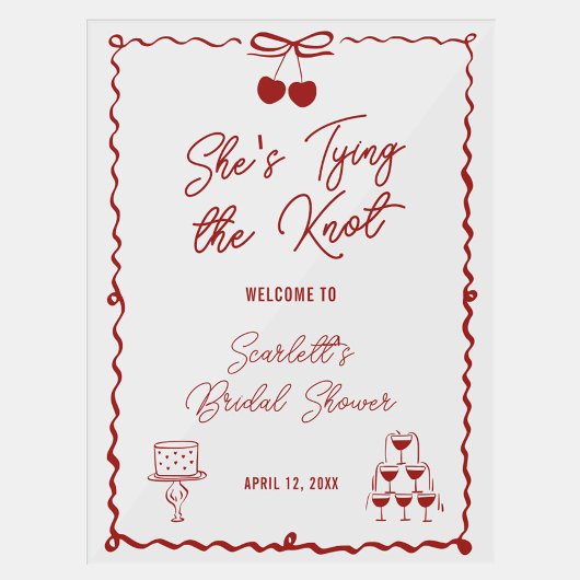 チェリーの結婚式 ウェルカム 花嫁の友達たちの楽しいお茶会 アクリルサイン