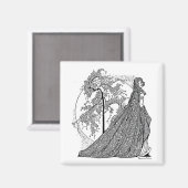 チェリーアムールヴィンテージファンタジーアートスクエアマグネット マグネット (正面/裏面)