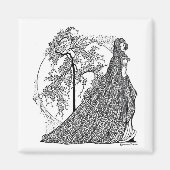 チェリーアムールヴィンテージファンタジーアートスクエアマグネット マグネット (正面)