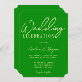 チェリーエレガントとフォレストグリーン結婚ズ 招待状 (正面/裏面)