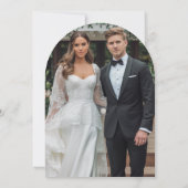 チェリーエレガントと森の緑の写真結婚 招待状 (裏面)